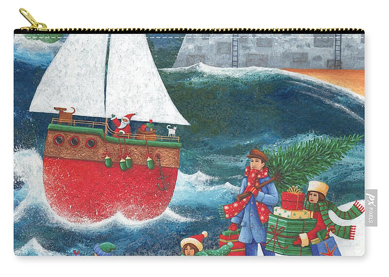 Peter Adderley Zip Pouch featuring the photograph Christmas By The Sea by MGL Meiklejohn Graphics Licensing