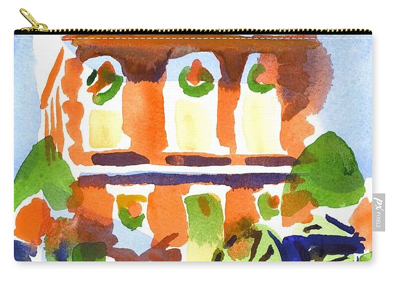 Christmas Courthouse Zip Pouch featuring the painting Christmas Courthouse by Kip DeVore