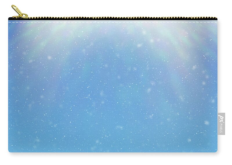 Clear Sky Zip Pouch featuring the photograph Christmas Lights With Snowing by Emrah Turudu