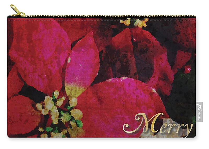Christmas Zip Pouch featuring the photograph Christmas Poinsettia by Cheryl McClure