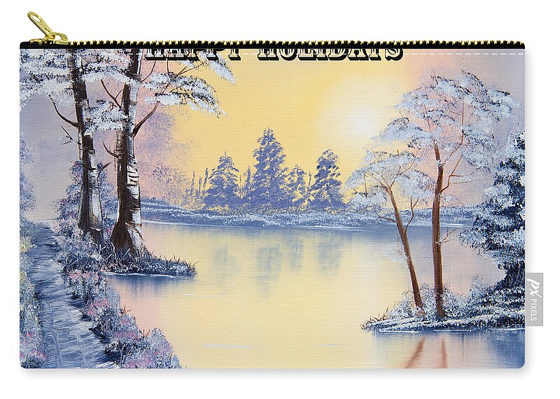 Art Zip Pouch featuring the painting Christmas Scene by Roy Pedersen