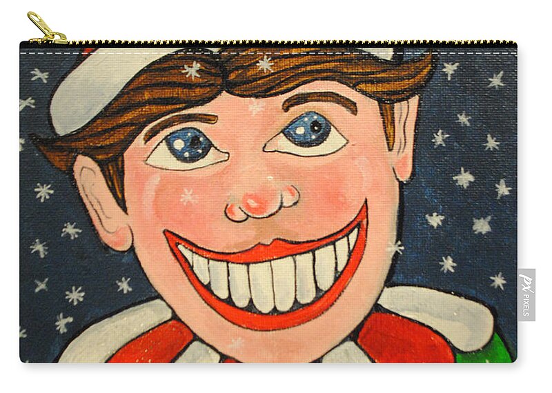 Asbury Park Paintings Carry-all Pouch featuring the painting Christmas Tillie by Patricia Arroyo