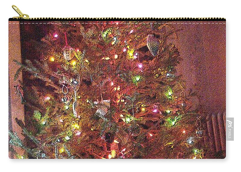 Red Carry-all Pouch featuring the photograph Christmas Tree Memories, Red by Carol Whaley Addassi