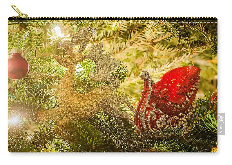 Artificial Zip Pouch featuring the photograph Christmas Tree Ornaments by Alex Grichenko
