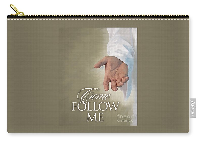 Christ Zip Pouch featuring the painting Christ's Hand by Robert Corsetti