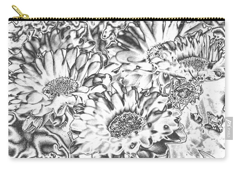Beautiful Zip Pouch featuring the photograph Chromed Flowers by Belinda Lee