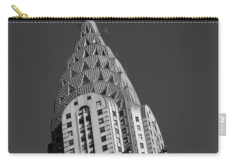 Chrysler Building Carry-all Pouch featuring the photograph Chrysler Building BW by Susan Candelario