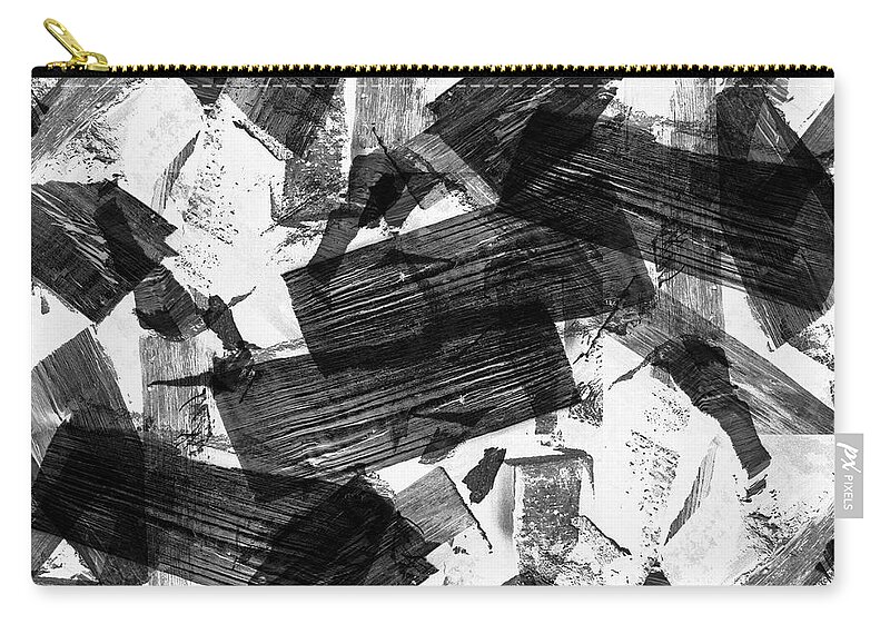 Abstract Zip Pouch featuring the digital art Chunky Abstract Revisited by Chriss Pagani