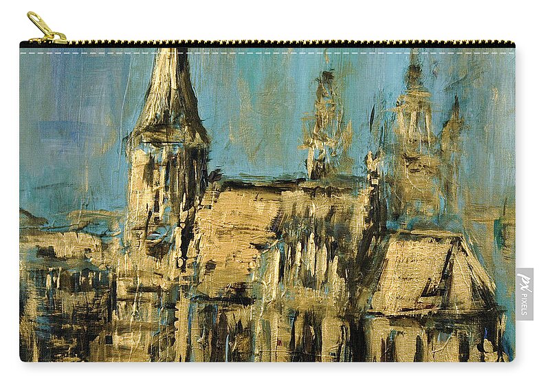Church Zip Pouch featuring the painting Church by Arturas Slapsys