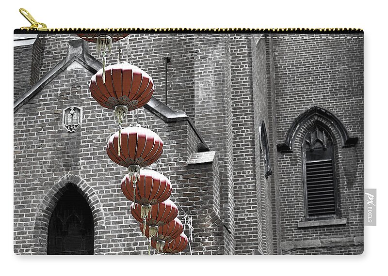 Church Zip Pouch featuring the photograph Church Lanterns by Spencer Hughes