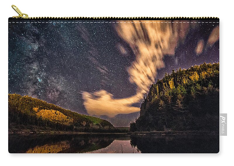 Astrophotography Zip Pouch featuring the photograph City Lights and Stars by Jakub Sisak