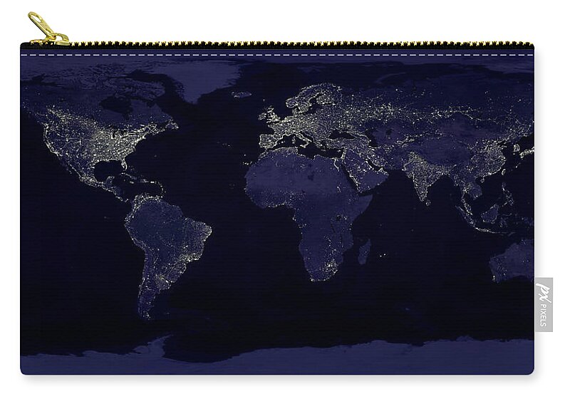 Earth At Night Carry-all Pouch featuring the photograph City Lights by Sebastian Musial