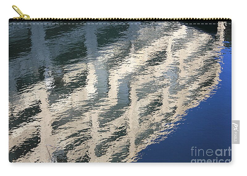 City Reflections Abstract Reflected Building Water Ripple Zip Pouch featuring the photograph City Reflections by Julia Gavin