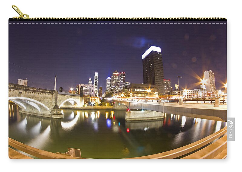 Philadelphia Zip Pouch featuring the photograph City's Reflection by Paul Watkins