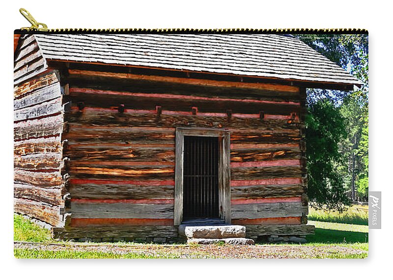 Travel Zip Pouch featuring the photograph Civil War Era Cabin by Elvis Vaughn