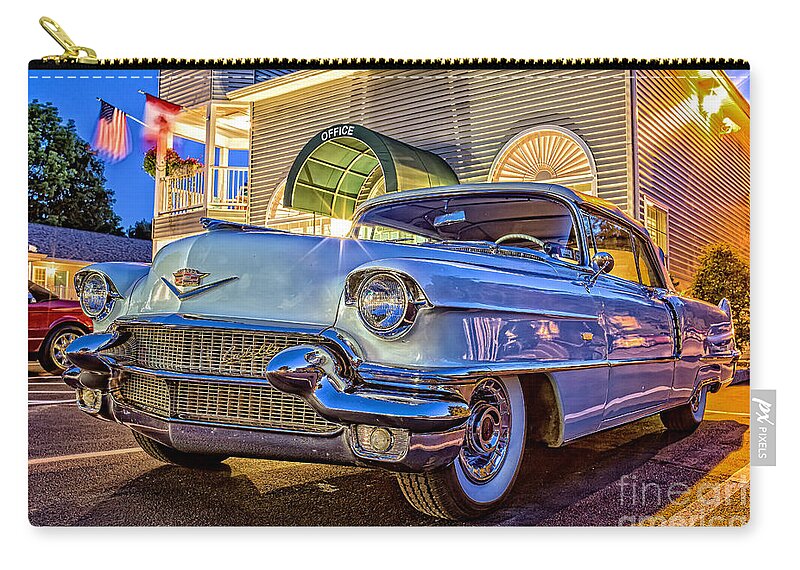 2014 Zip Pouch featuring the photograph Classic Blue Caddy at Night by Edward Fielding