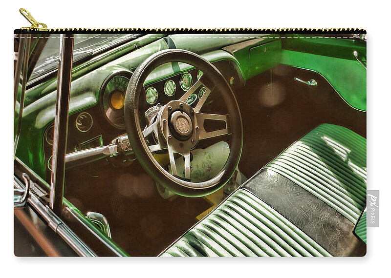 Car Interior Zip Pouch featuring the photograph Classic Car Restored Ford by Cathy Anderson