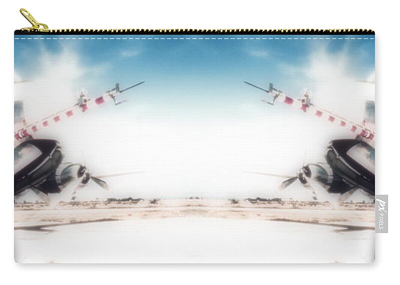 Aircraft Zip Pouch featuring the photograph Propeller Aircraft by Vintage Collectables