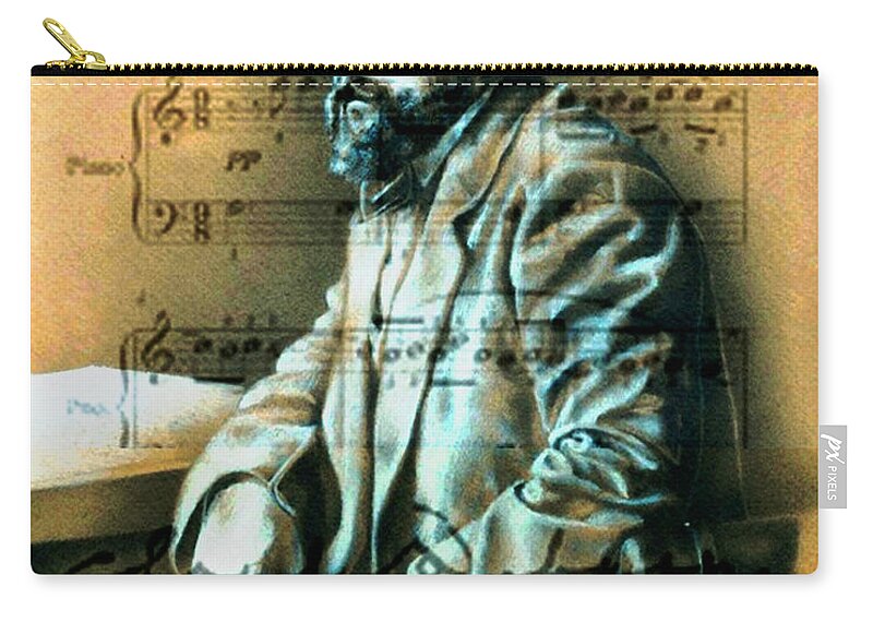 Classical Music Zip Pouch featuring the digital art Claude Debussy by John Vincent Palozzi