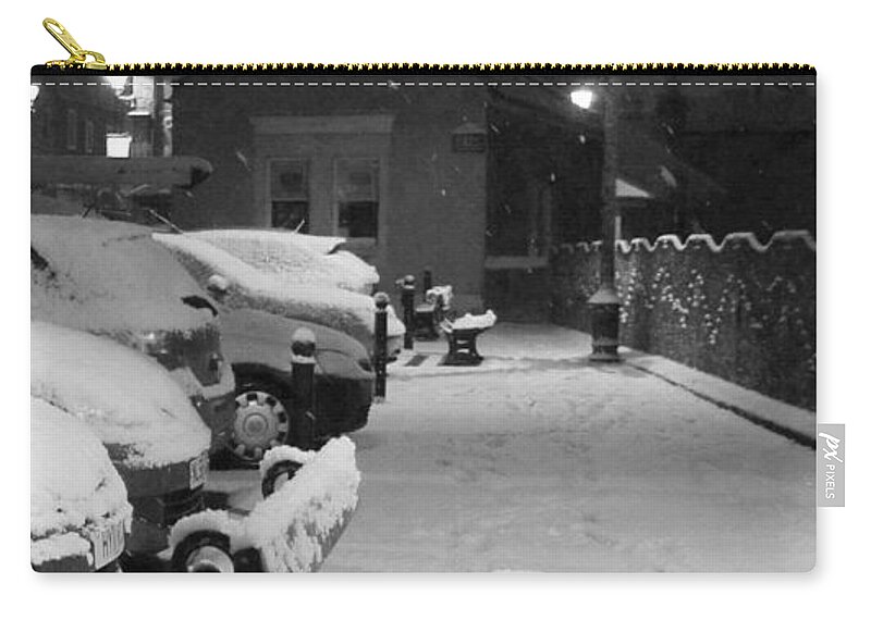 Snowing Zip Pouch featuring the photograph Clean night by Elena Perelman