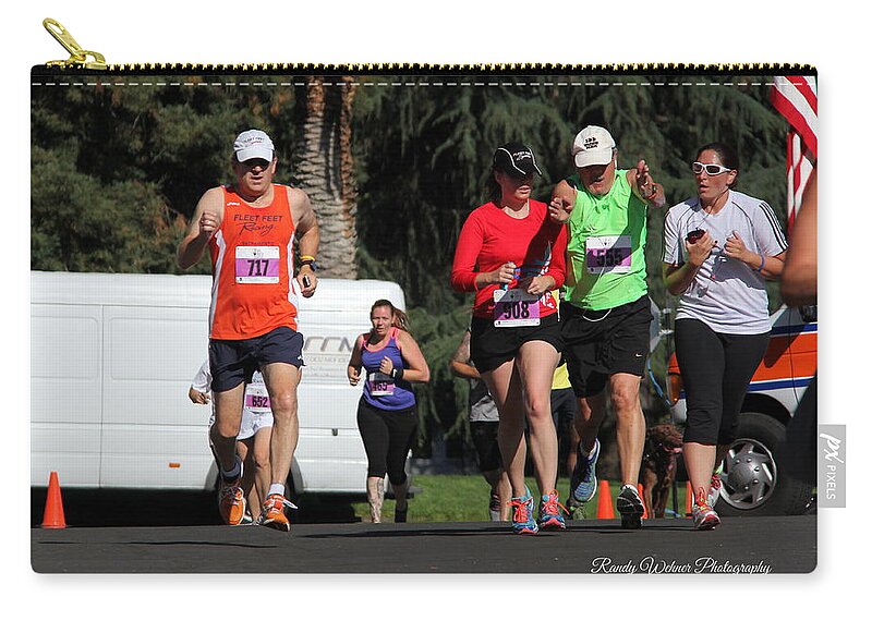 Alzheimer's 5k Run 2014 Zip Pouch featuring the photograph Clearing the Path by Randy Wehner