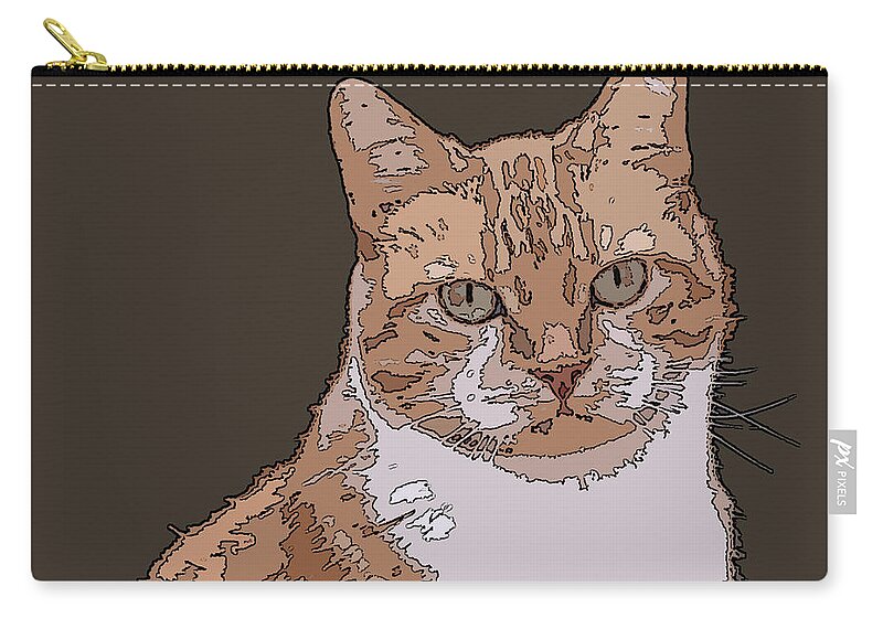 Cats Zip Pouch featuring the digital art Cleo by Deborah Runham