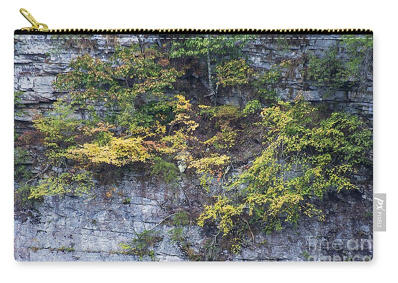Fort Payne Zip Pouch featuring the photograph Cliff Hanging by Bob Phillips