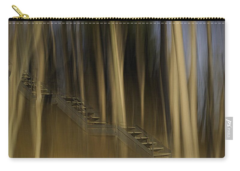 Abstract Carry-all Pouch featuring the photograph Climbing Stairs Into The Forest by Thomas Young