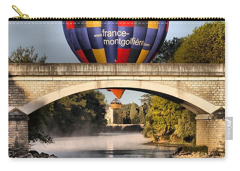 Balloons Zip Pouch featuring the photograph Close call by Mick Flynn