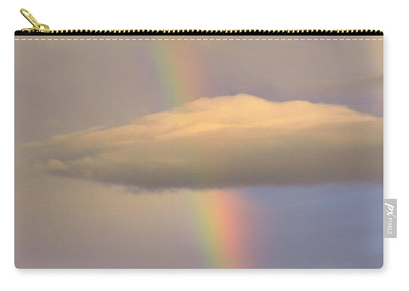 Rainbow Zip Pouch featuring the photograph Cloud Passing Through Rainbow by Kae Cheatham