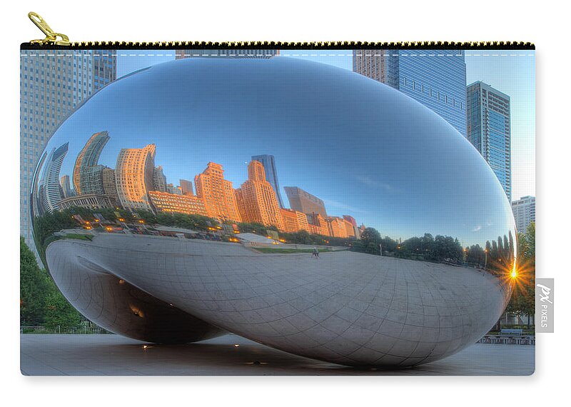 Chicago Zip Pouch featuring the photograph Cloudgate City by Lindley Johnson