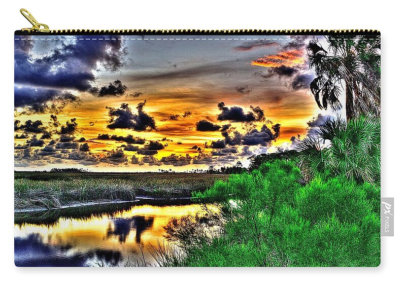 Sunset Zip Pouch featuring the photograph Clouds in After Glow by Richard Zentner