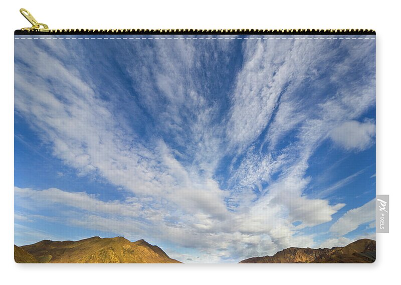 00431053 Zip Pouch featuring the photograph Clouds Over Fall Tundra Denali N P by 