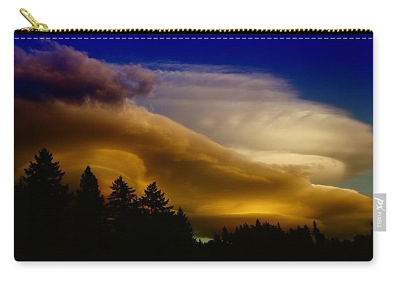 Trees Zip Pouch featuring the photograph Clouds Over Southern Alberta by Jeff Swan