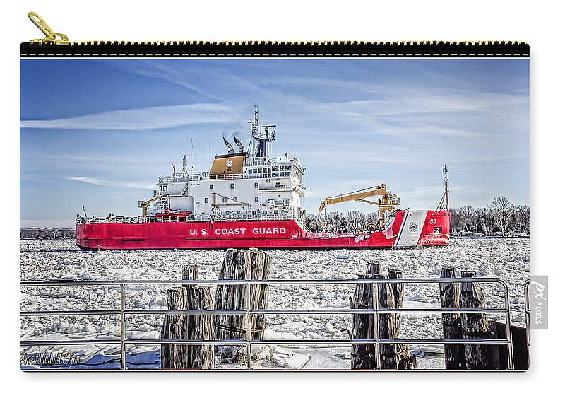 U.s. Coast Guard Zip Pouch featuring the photograph Coast Guard Cutter Mackinaw by LeeAnn McLaneGoetz McLaneGoetzStudioLLCcom