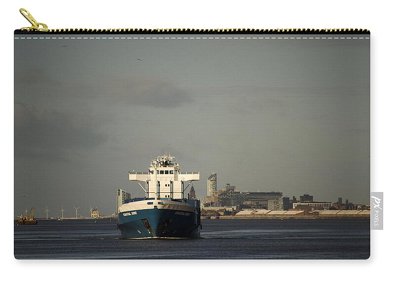 Cargo Ship Carry-all Pouch featuring the photograph Coastal Deniz by Spikey Mouse Photography
