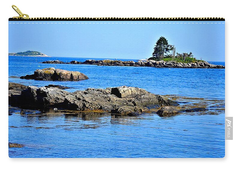 Coast Zip Pouch featuring the photograph Coastal Route 1 in Maine by Tara Potts