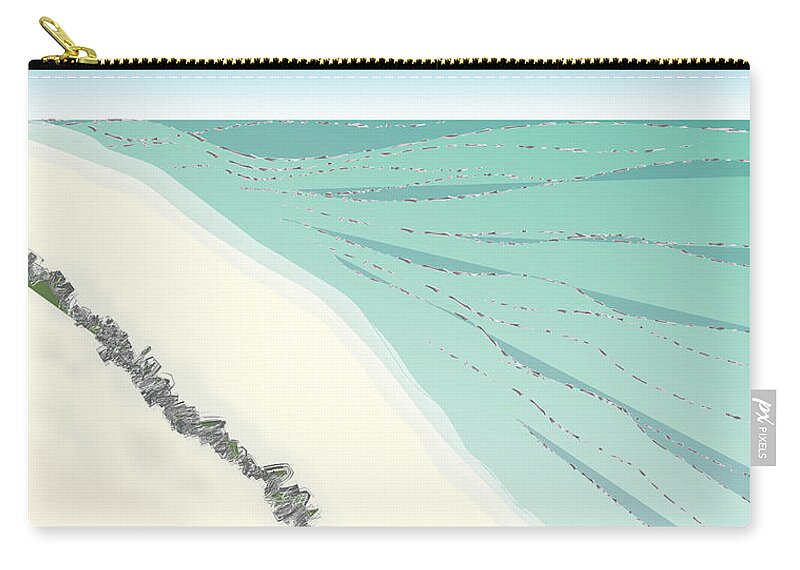 Coast Zip Pouch featuring the digital art Coastal Wash by Kevin McLaughlin