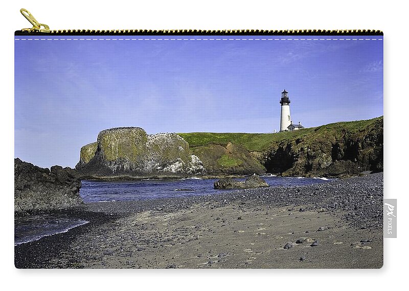Newport Zip Pouch featuring the photograph Cobble Beach by Image Takers Photography LLC - Laura Morgan