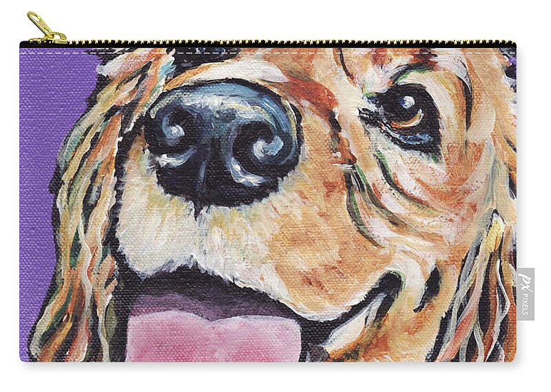 Cocker Spaniel Zip Pouch featuring the painting Cocker Spaniel by Greg and Linda Halom