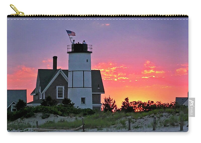 Cocktail Zip Pouch featuring the photograph Cocktail Hour at Sandy Neck Lighthouse by Charles Harden