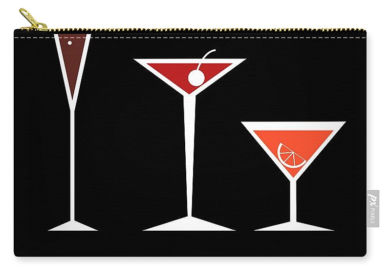 Cheers Zip Pouch featuring the digital art Cocktails by Donna Mibus