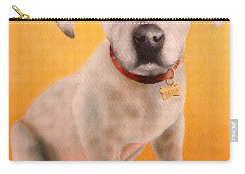 Puppy Print Painting Zip Pouch featuring the painting Cocoa by Natalia Astankina