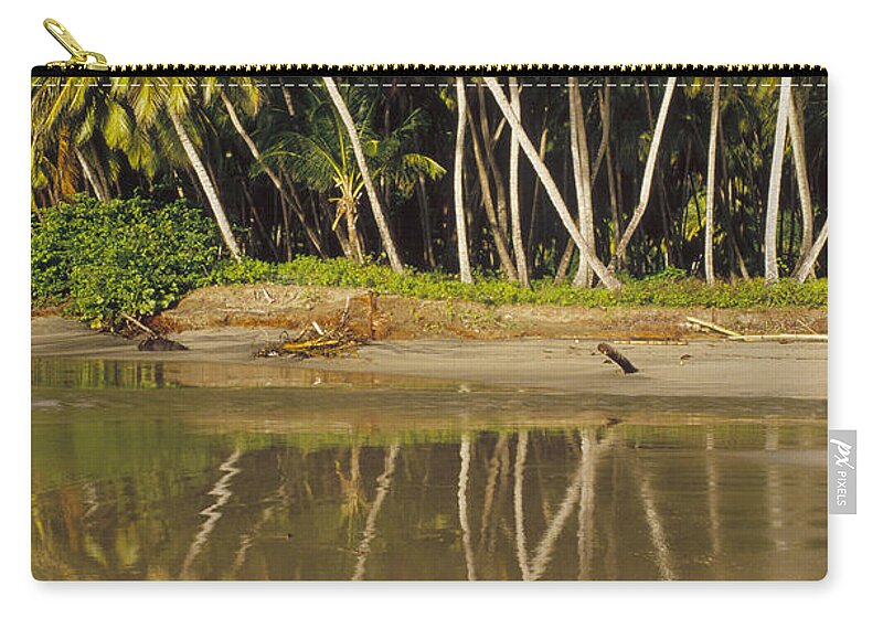 Feb0514 Zip Pouch featuring the photograph Coconut Palma And Black Sand Beach by Gerry Ellis