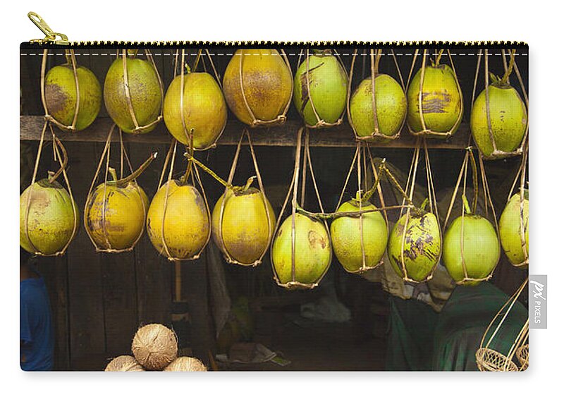 Vertical Zip Pouch featuring the photograph Coconuts for Sale by Craig Lovell