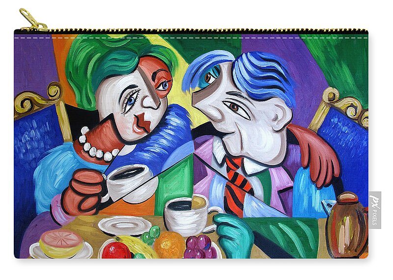 Coffee Tea Or Me Fine Art Prints Framed Zip Pouch featuring the painting Coffee Tea Or Me by Anthony Falbo