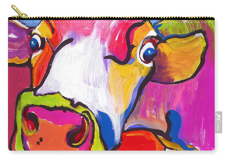 Pat Saunders-white Canvas Prints Zip Pouch featuring the painting Cold Hands by Pat Saunders-White