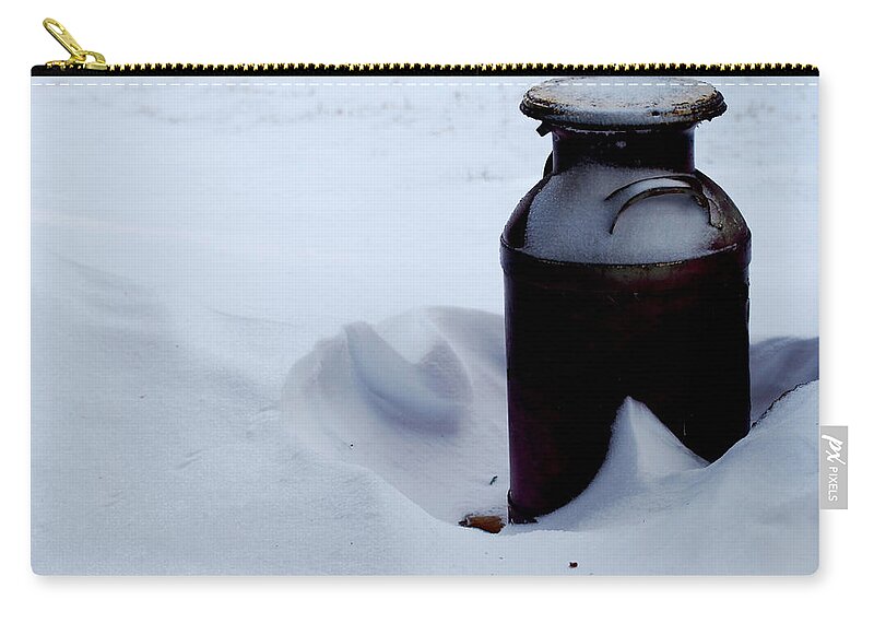 Snow Zip Pouch featuring the photograph Cold Milk by Linda Cox