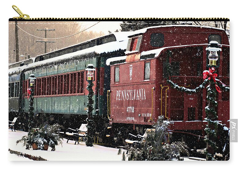 Colebrookdale Railroad Carry-all Pouch featuring the photograph Colebrookdale Railroad in Winter by Dark Whimsy