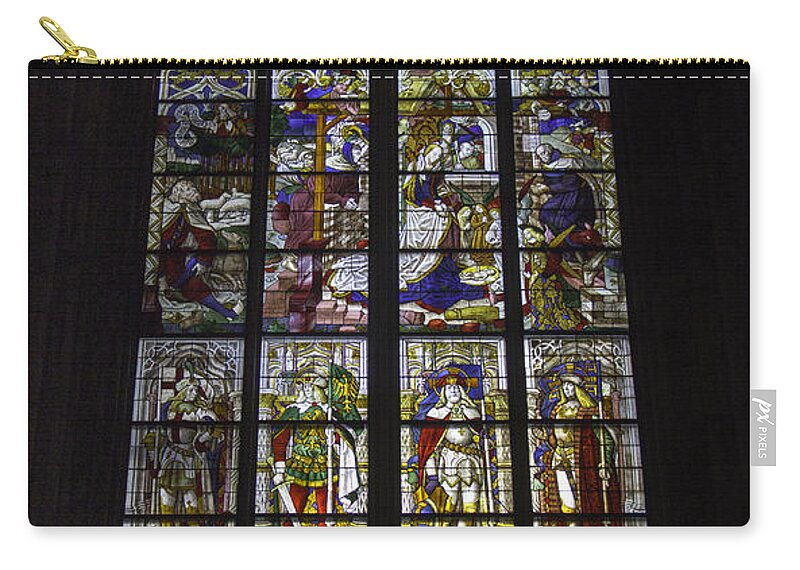 Cologne Cathedral Zip Pouch featuring the photograph Cologne Cathedral Stained Glass Window of the Nativity by Teresa Mucha